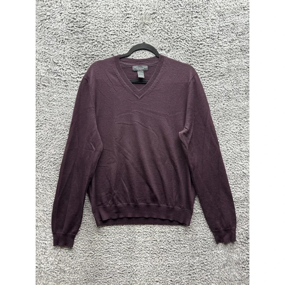 The Men's Store Bloomingdale's Merino Wool V-Neck Pullover‎ Sweater Mens Size L